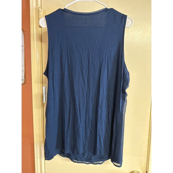 Coldwater Creek Womens Navy Sleeveless Beaded Embellished Top Size L Polyester - Picture 6 of 8